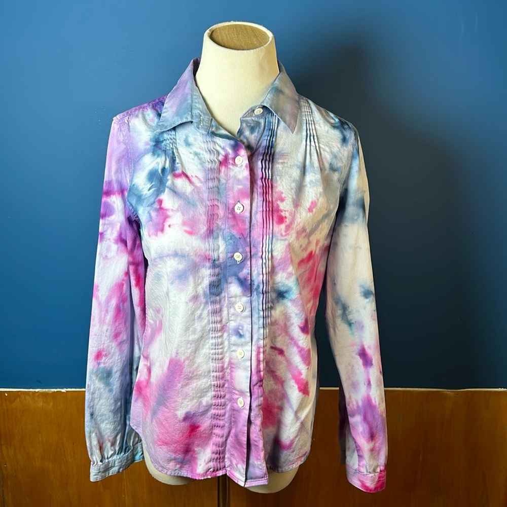 Tye dye button up shirt